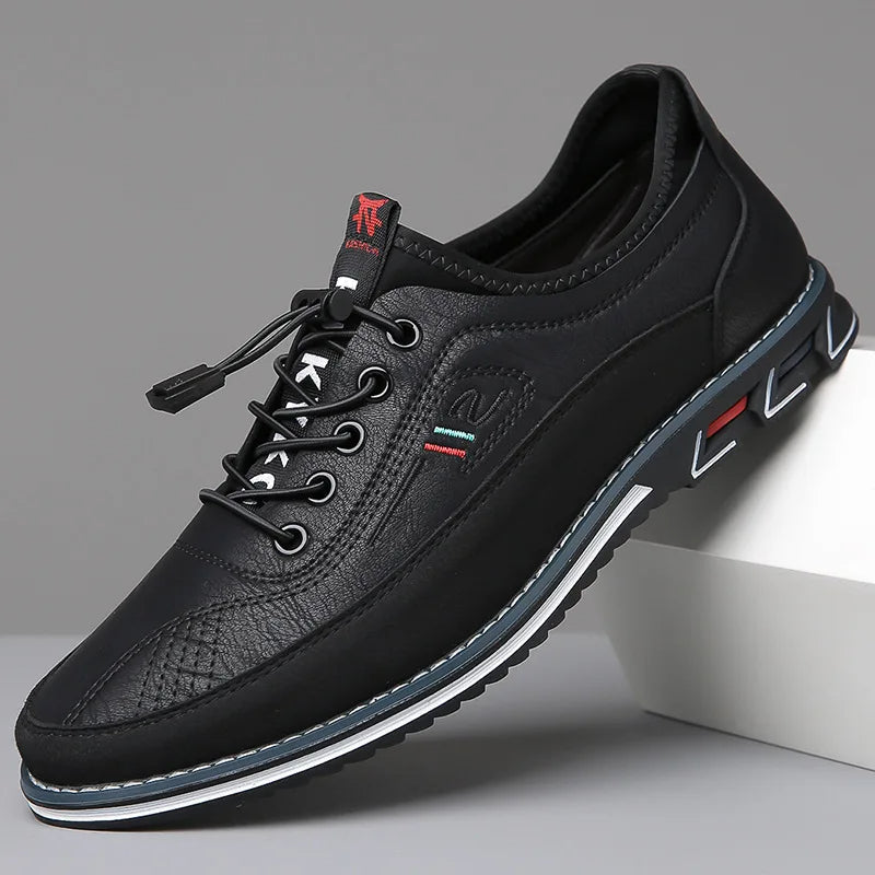 "Stijlvolle leren Oxford schoenen voor heren, orthopedisch ontwerp, hoogwaardig leer, elegant en comfortabel, zwart"