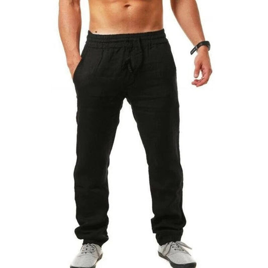 "Stijlvolle luchtige Drake linnen broek voor heren in neutrale tinten, ideaal voor zomerse elegantie en draagcomfort."