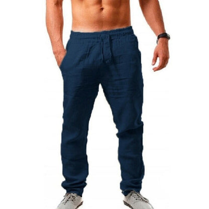 "Stijlvolle luchtige Drake linnen broek voor heren in neutrale tinten, ideaal voor zomerse elegantie en draagcomfort."
