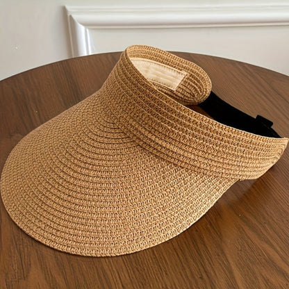 "Stijlvolle opvouwbare zonneklep met brede rand voor vrouwen, optimale bescherming tegen de zon, lichtgewicht en elegant."