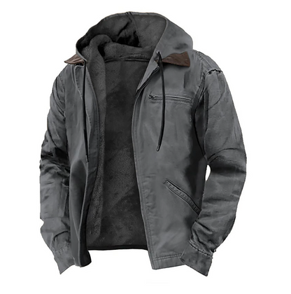 "Stijlvolle Tristan herfstjas heren in bruin met capuchon, katoenmix, koordsluiting en praktische zakken, ideaal voor herfst.