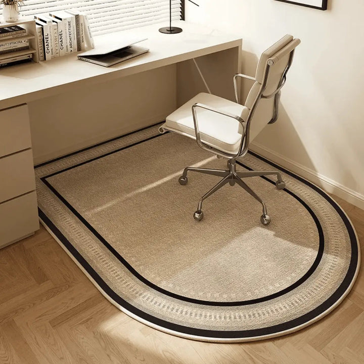 Stijlvolle designmat vloerbeschermer voor onder bureaustoel. Perfecte aanvulling op modern kantoorinterieur.