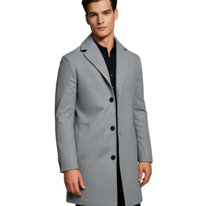 "Stijlvolle, warme lange parka jas voor heren, verkrijgbaar in zwart, beige, lichtgrijs; biedt elegantie en functionaliteit."