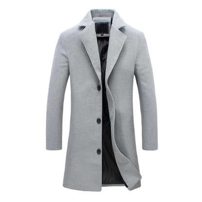 "Stijlvolle, warme lange parka jas voor heren, verkrijgbaar in zwart, beige, lichtgrijs; biedt elegantie en functionaliteit."