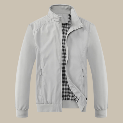 Stijlvolle winddichte zomerjas voor heren, slanke pasvorm, luxe voering, geschikt voor kantoor en casual gelegenheden.