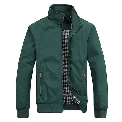 Stijlvolle winddichte zomerjas voor heren, slanke pasvorm, luxe voering, geschikt voor kantoor en casual gelegenheden.