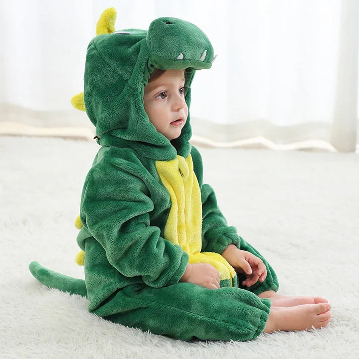 Zachte fleece overall voor baby's, comfortabel babypakje met lief dierenontwerp.