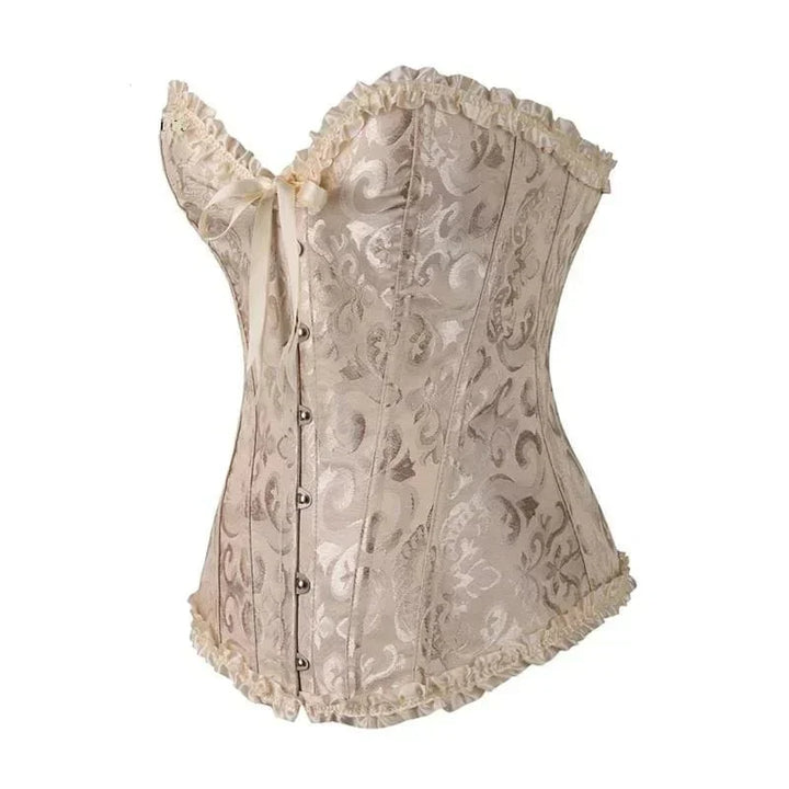 Dames kanten korset strapless, zwart, creëert een slank silhouet, ideaal voor speciale gelegenheden.