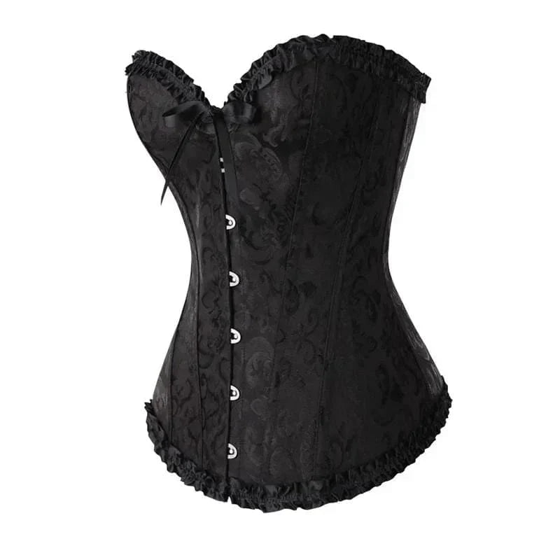 Elegant zwart kanten korset voor dames, strapless bustier met taille accent voor speciale gelegenheden.
