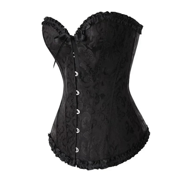Elegant zwart kanten korset voor dames, strapless bustier met taille accent voor speciale gelegenheden.