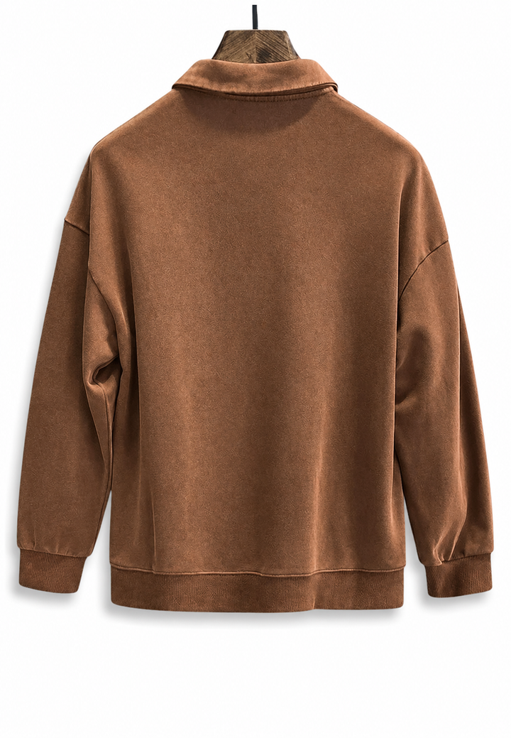 Comfortabele heren polo met lange mouwen en unieke gewassen look. Perfect poloshirt voor casual mannenmode.