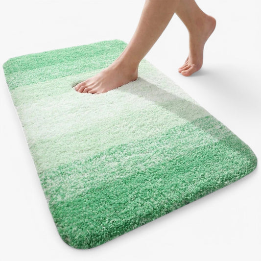 "Super absorberende antislip badmat met sneldrogende microvezels, zacht blauw oppervlak, ideaal voor badkamercomfort."