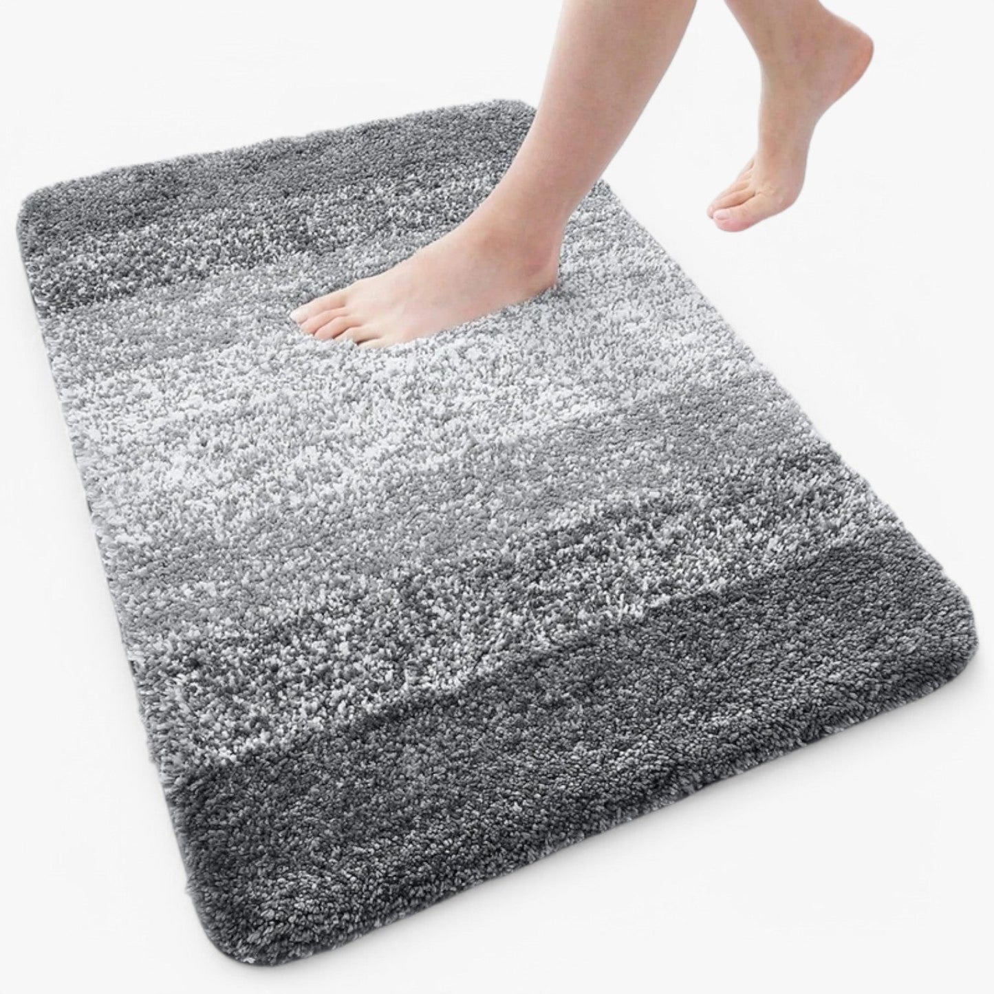 "Super absorberende antislip badmat met sneldrogende microvezels, zacht blauw oppervlak, ideaal voor badkamercomfort."