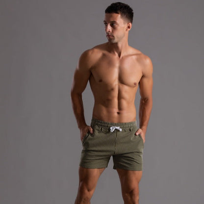 "Super-stretch fitness shorts voor heren, flexibel ontwerp in donkergrijs, perfect voor workouts en comfort"