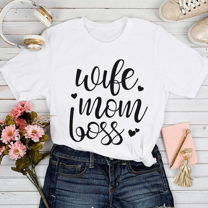 Grafisch "Mom Life" t-shirt voor dames, comfortabel en casual. Ideaal als cadeau voor moeders, trendy mama mode.