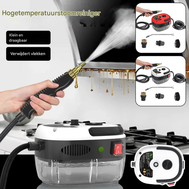 Krachtige 2500W stoomreiniger diepe reiniging voor auto-interieur. Verwijdert vuil met hogedruk stoom, zorgt voor hygiëne.