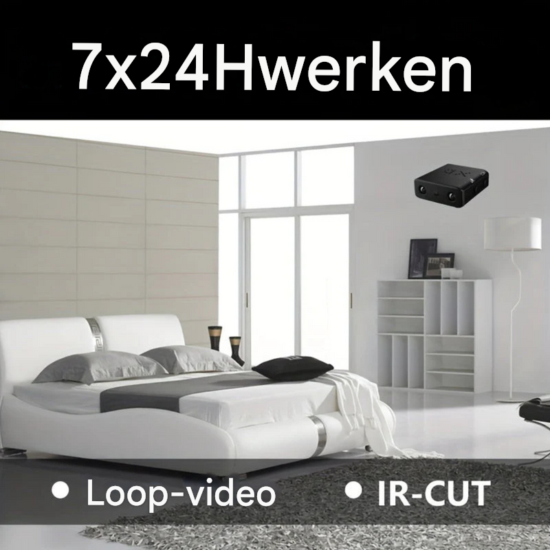 Scherpe Full HD beelden met deze mini beveiligingscamera, voor duidelijke video-opnamen dag en nacht.