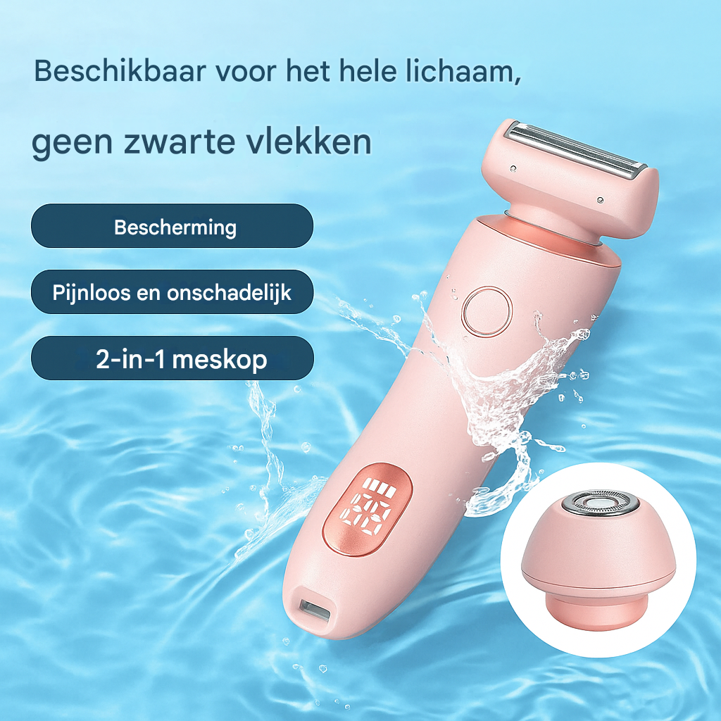 Dames 2-in-1 elektrisch scheerapparaat & precisie trimmer voor nat en droog gebruik, voor een gladde huid.