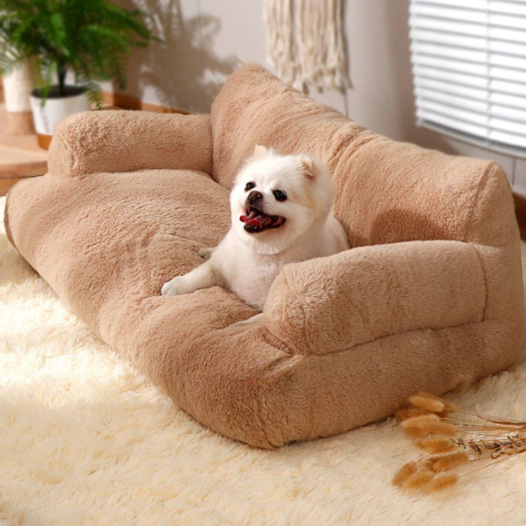Luxe huisdierenbank voor hond & kat, ultiem comfort met zacht pluche en wasbaar ontwerp. Ideaal hondenbed.