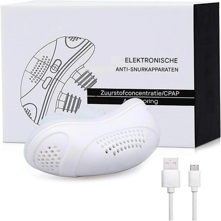 Compact micro-CPAP apparaat voor slaapapneu, draagbaar en stil, voor rustige nachten en betere ademhaling.