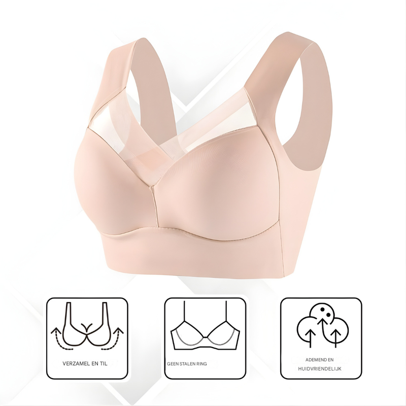 Comfortabele draadloze beha voor dames, naadloos en elastisch voor optimale bewegingsvrijheid. Zachte onderkleding.