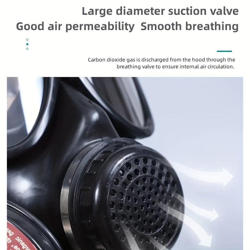 "Tactisch volgelaatsgasmasker met 40mm filter, volledige gezichtsbedekking, comfort pasvorm voor chemische veiligheid"