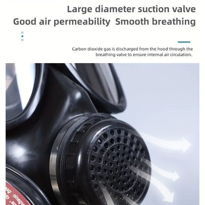 "Tactisch volgelaatsgasmasker met 40mm filter, volledige gezichtsbedekking, comfort pasvorm voor chemische veiligheid"