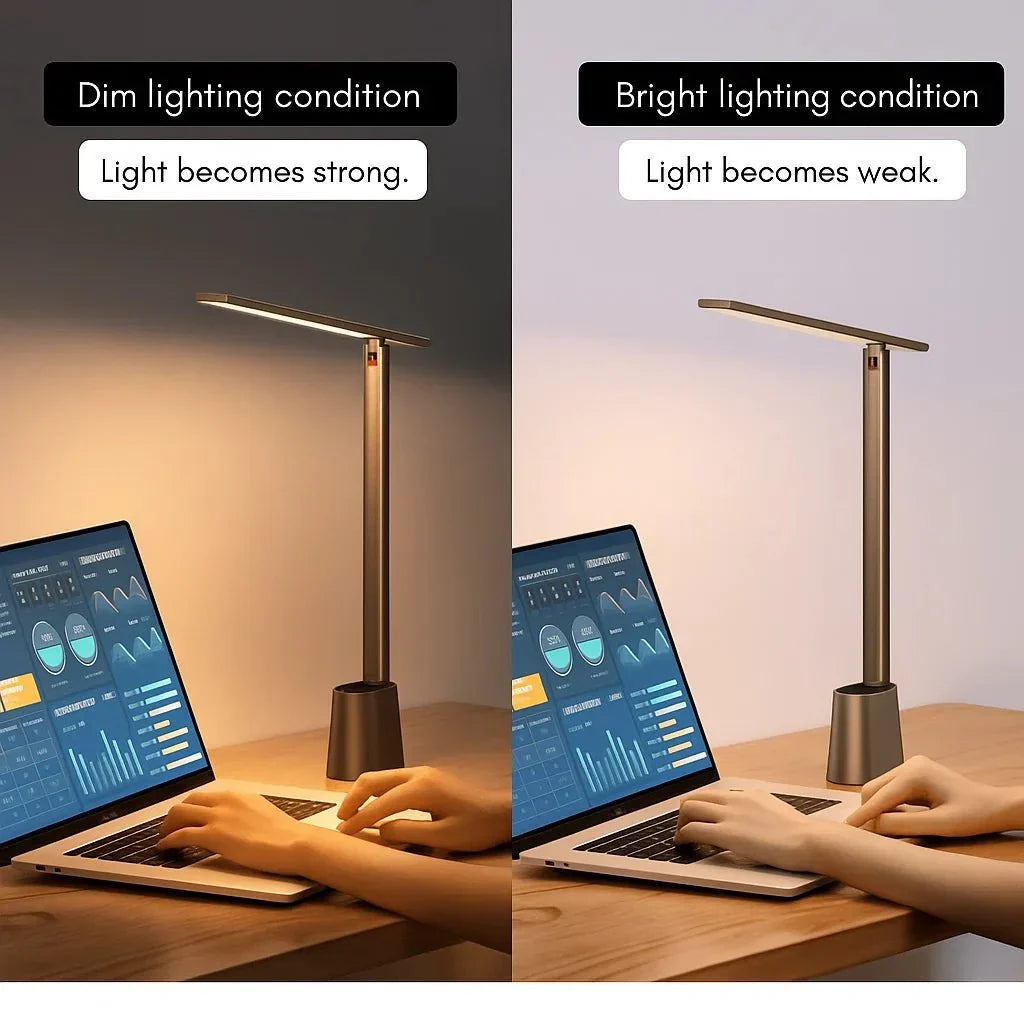Draagbare USB LED bureaulamp, opvouwbaar voor maximale flexibiliteit; perfect als mobiele leeslamp.