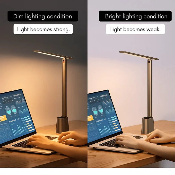 Draagbare USB LED bureaulamp, opvouwbaar voor maximale flexibiliteit; perfect als mobiele leeslamp.