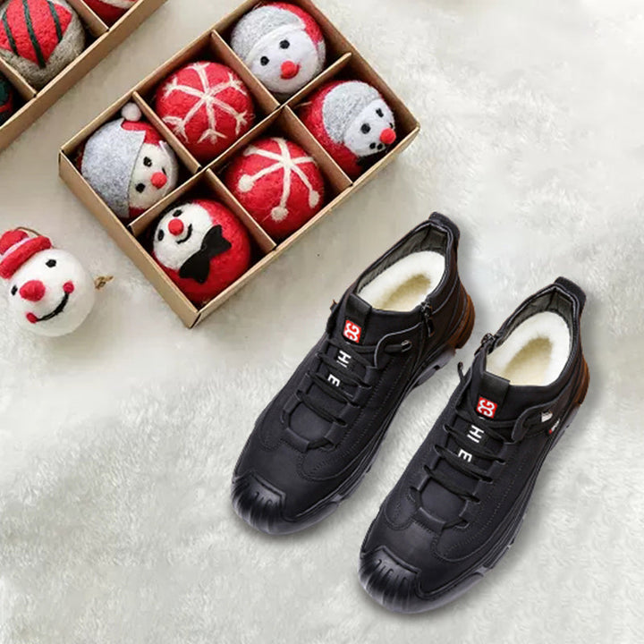 Veelzijdige zwarte Theo heren sneakers, moderne veterschoenen met rits voor elke dag en gelegenheid.