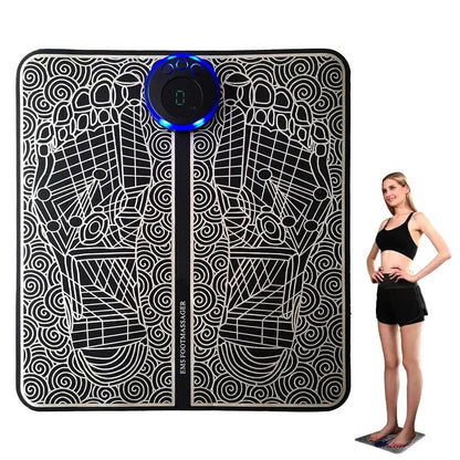 "TheraPulse Pro voetmassager, zwart, biedt verlichting voor voet- en onderbeenpijn met geavanceerde massagetechnologie."