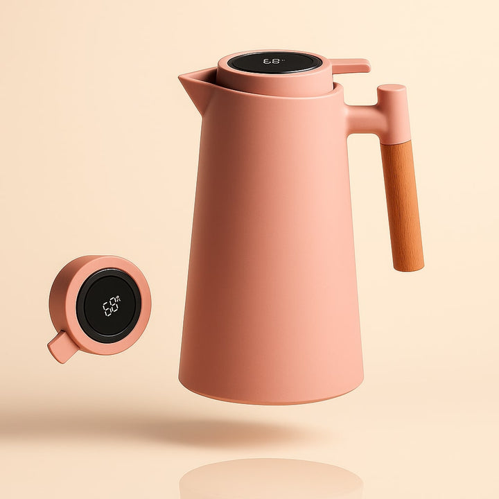 Thermoskan 1 liter voor koffie en thee met temperatuurweergave. Ideale warmhoudkan voor elk moment.
