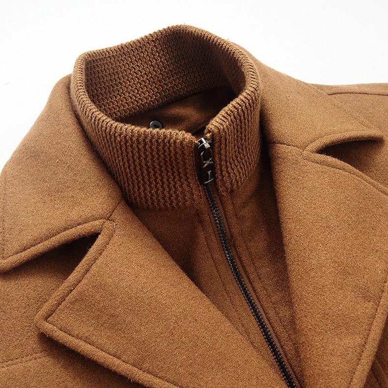 Stijlvolle heren double-breasted slim fit overjas, perfecte zakelijke winterjas met formele uitstraling.