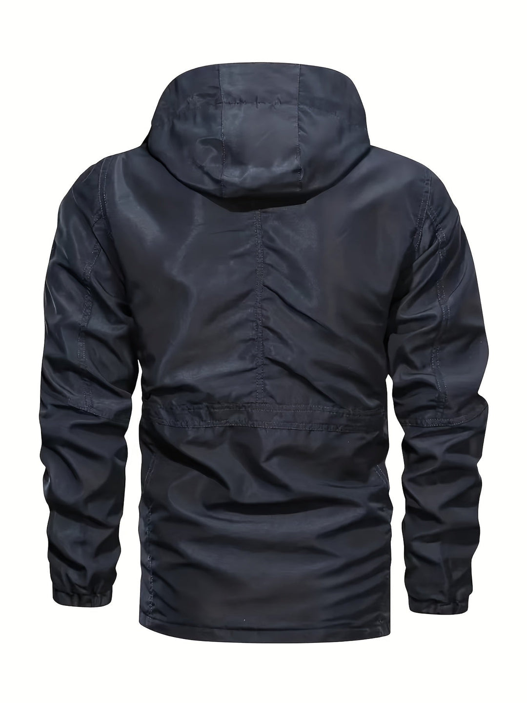 Comfortabel heren vrijetijdsjack, outdoor stijl met afneembare capuchon en rits.