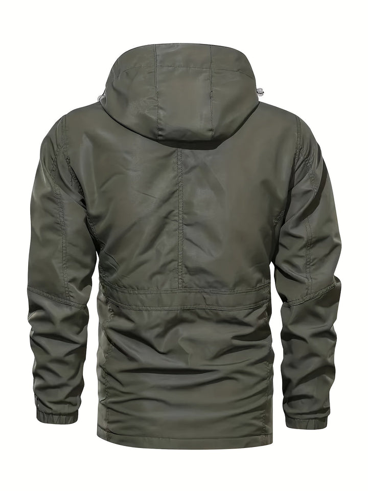 Waterafstotend heren outdoor sportjack met rits, perfect voor actieve mannen.