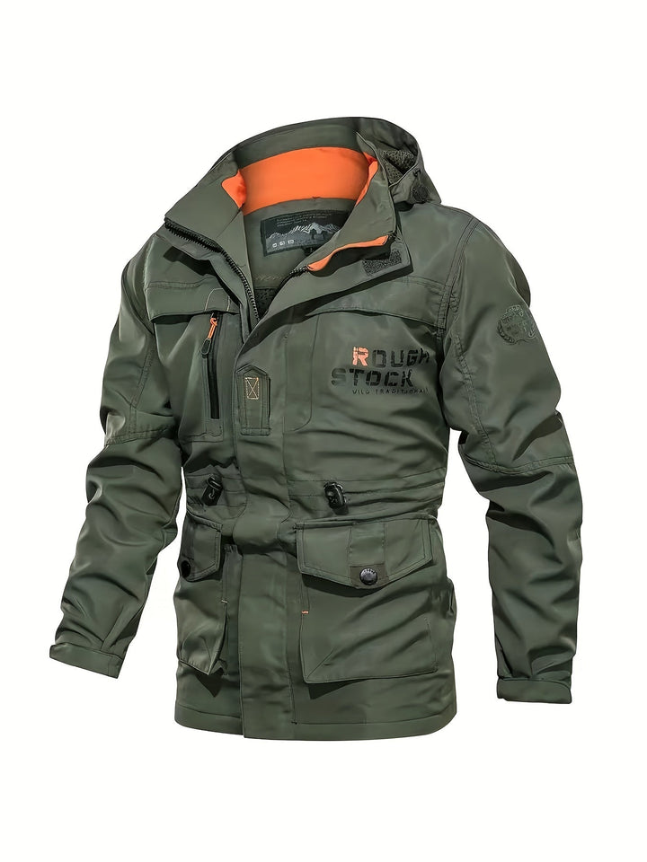 Heren outdoor sportjack met afneembare capuchon, ideaal voor lente & herfst.