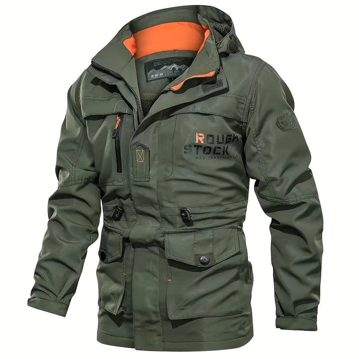 Heren outdoor sportjack, afritsbare capuchon, lente/herfst, comfortabel, ritssluiting.