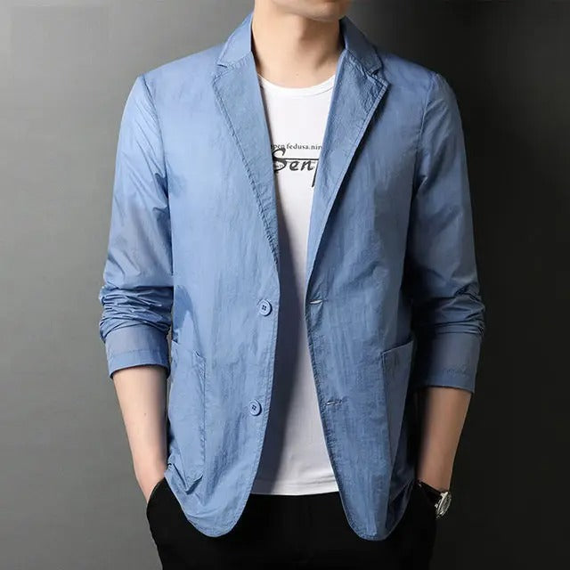 Slimfit heren jasje, modern casual blazer met revers. Perfecte bovenkleding voor een stijlvolle look.