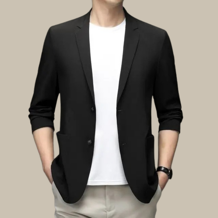 Stijlvolle heren single-breasted casual blazer, slimfit. Ideaal voor zakelijk casual en alle seizoenen.