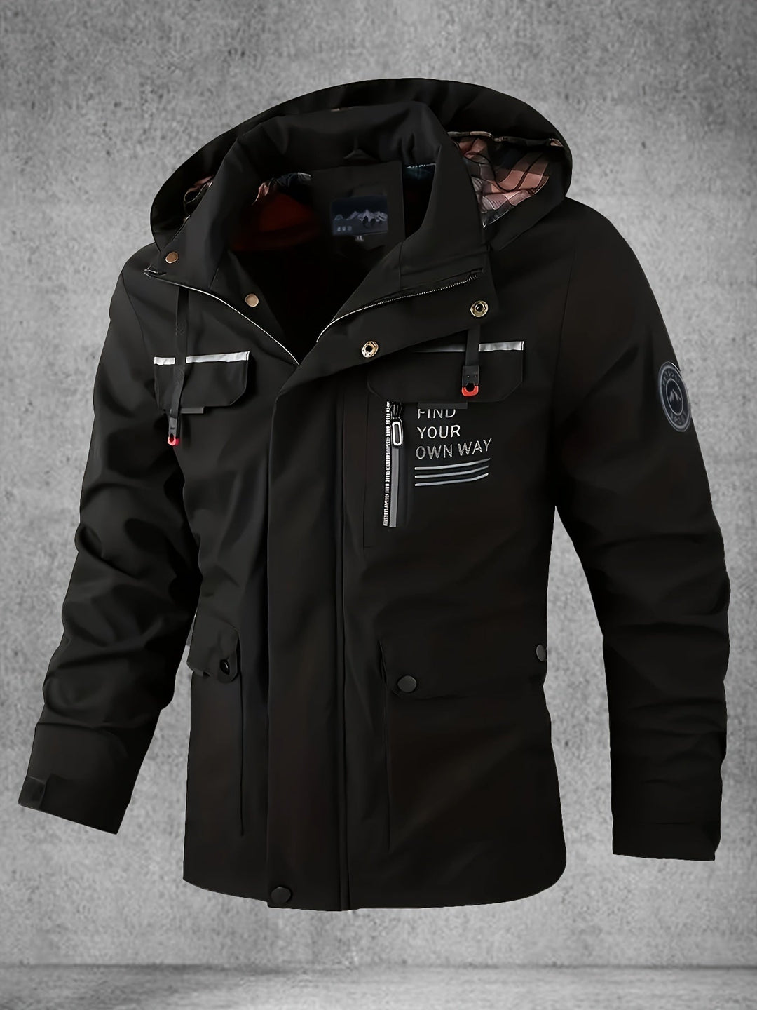 Casual heren softshell jack met capuchon, waterafstotend en windbestendig voor dagelijks comfort.