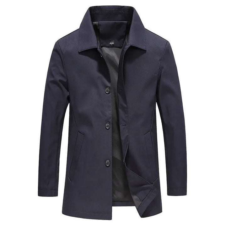 Comfortabele regular fit heren trenchcoat, ideaal als winddichte herfst- of lentejas. Perfect voor smart casual.