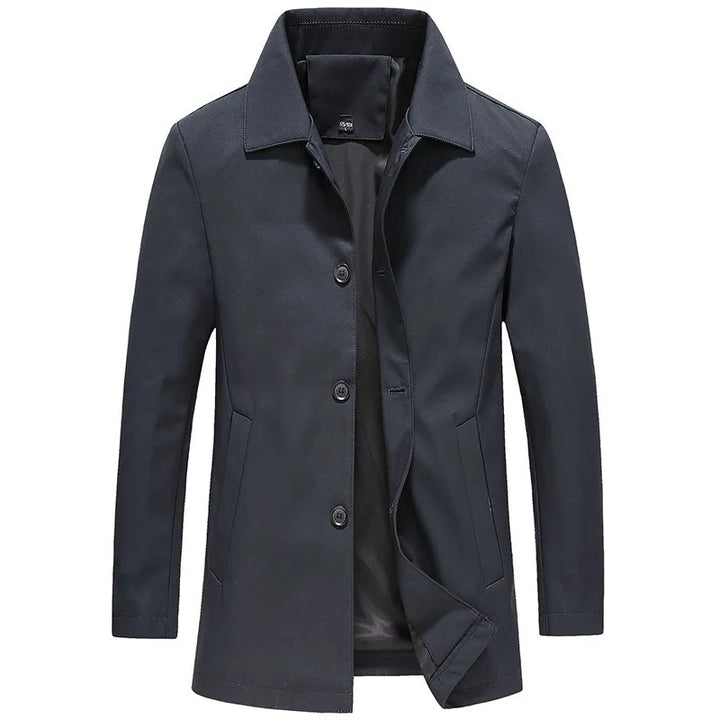 Elegante mannenmode trenchcoat voor heren, veelzijdig en stijlvol, geschikt voor business casual en dagelijks gebruik.
