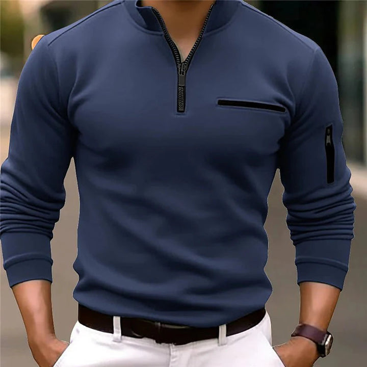 Trendy heren sweater met kwart rits van Lorenzo. Deze stijlvolle gebreide pull biedt ultiem comfort voor mannenmode.