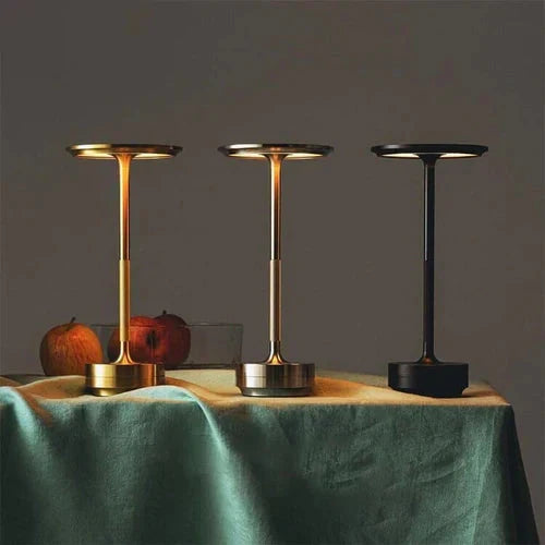Flexibele USB-oplaadbare tafellamp GlowBeam, zwart, dimbaar, draadloze design verlichting.
