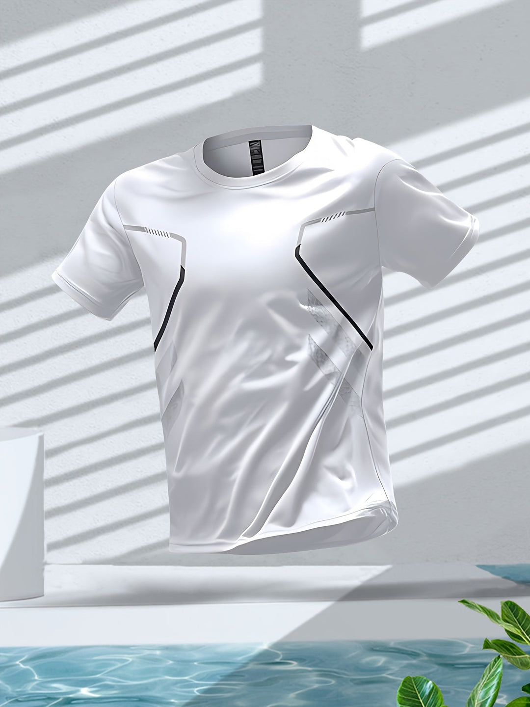 Kleurrijk ombré heren sportshirt, sneldrogend materiaal, perfect voor de actieve man, ademend.