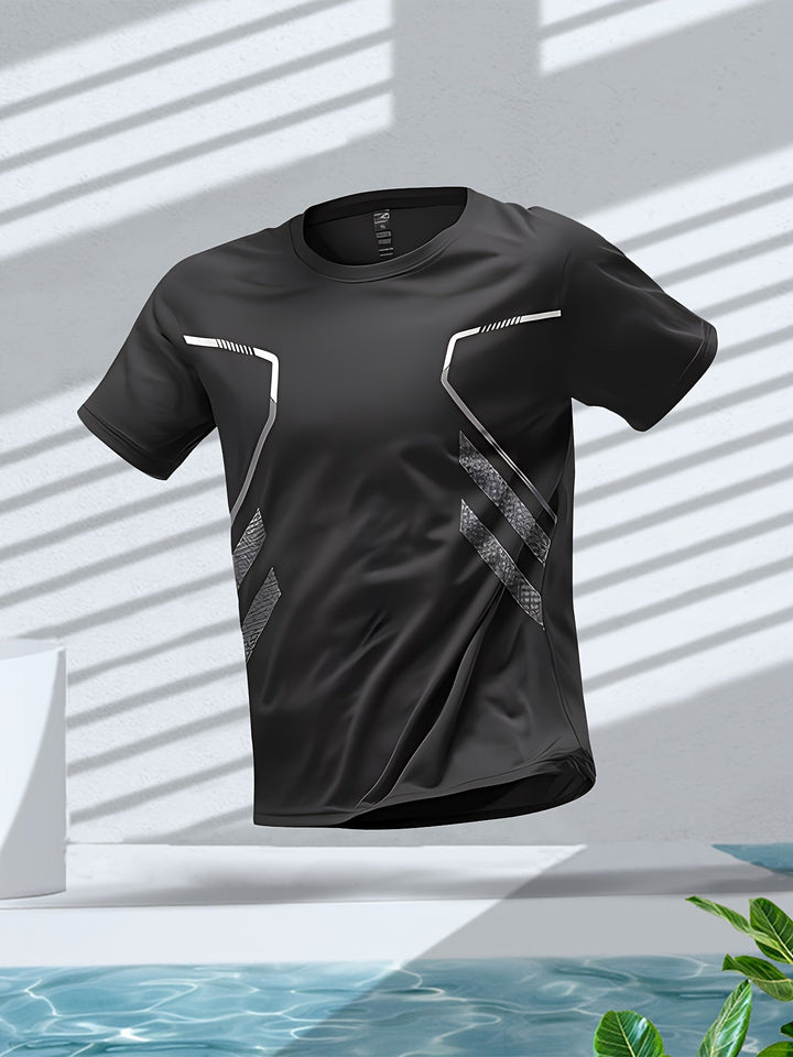 Ademend heren sneldrogend T-shirt voor sport, comfortabel en loszittend tijdens workouts.