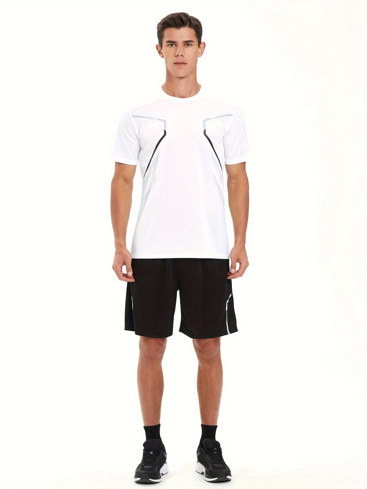 Casual loszittend heren sportshirt, sneldrogend en kleurrijk, ook geschikt voor vrije tijd.