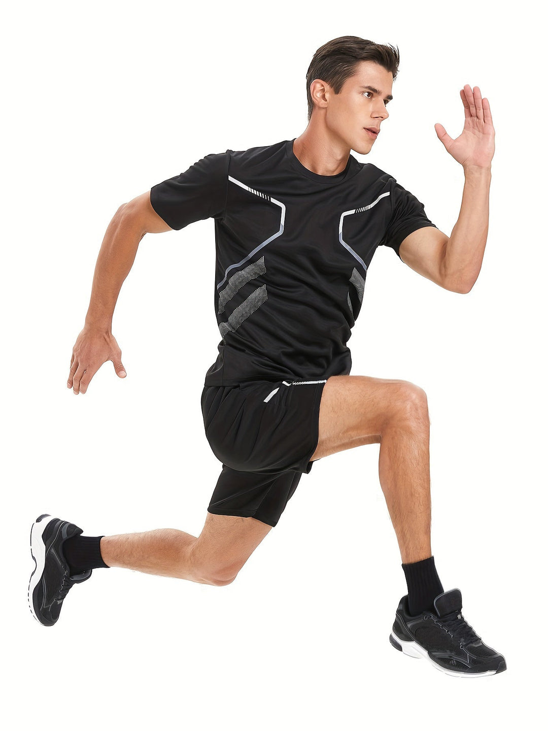 Dynamisch ombré heren T-shirt, sneldrogend sportmateriaal, comfortabel en stijlvol.