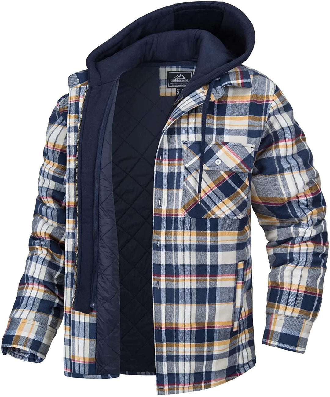 Heren geruit vest met capuchon en comfortabele voering, ideaal als trendy overshirt.