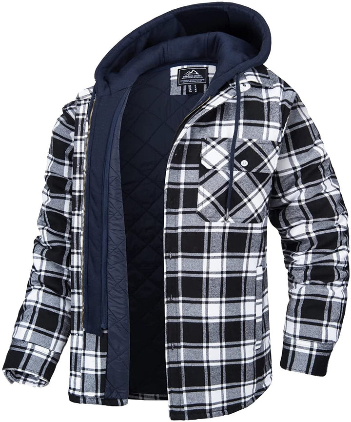 Trendy herenvest met geruit patroon, capuchon en zachte voering voor optimale warmte en stijl.